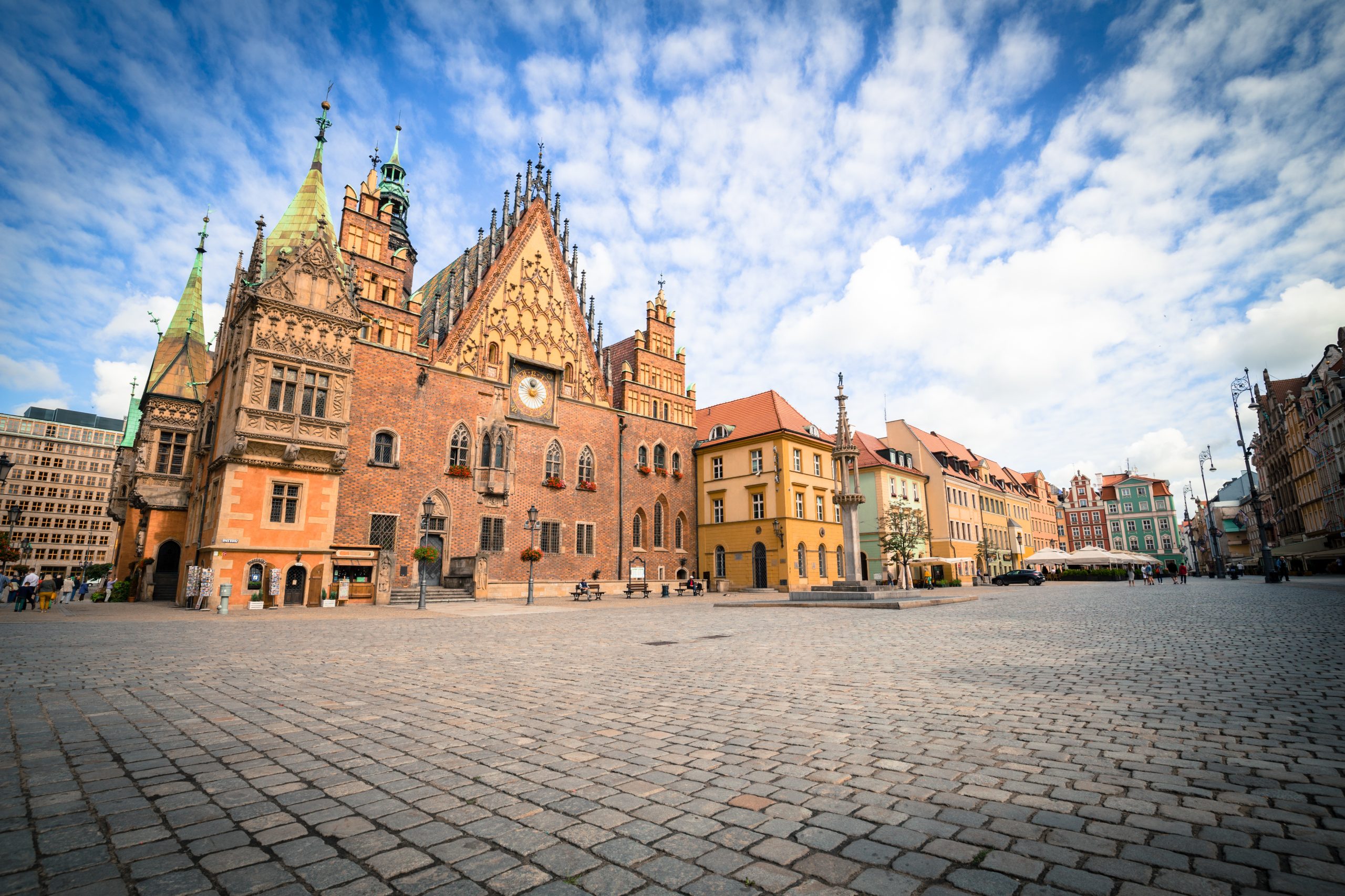 View of the historical marketplace in Wroclaw / Poland.